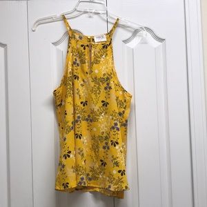 Sienna Sky yellow floral halter top. NWT